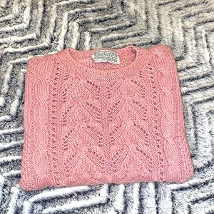 Cable knit blush Crewneck